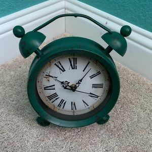 Distressed green clock
